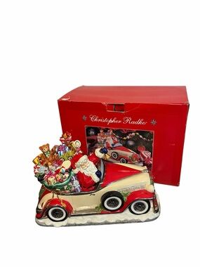 Christopher Radko Santa Rolls in Centerpiece Cookie Jar Vintage Collectible